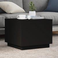 Berkfield Home Coffee Table with LED Lights Black 50x50x40 cm | Size: 50 x 50 x 40 cm