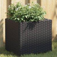 Berkfield Home Garden Planters 2 pcs Black 36x30x32 cm Poly Rattan | Size: 36 x 30 x 32 cm