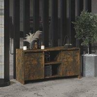 Berkfield Home TV Cabinet Smoked Oak 102x37.5x52.5 cm Engineered Wood in Brown