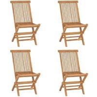 Berkfield Home Folding Garden Chairs 4 pcs Solid Teak Wood in Brown
