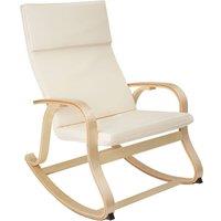 tectake Rocking Chair Roca - Armrests, Comfortable Padding, Floor Protectors in Beige