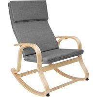 tectake Rocking Chair Roca - Armrests, Comfortable Padding, Floor Protectors in Light Grey