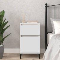Berkfield Home Bedside Cabinet White 40x35x70 cm | Size: 40 x 35 x 70 cm