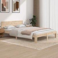 Berkfield Home Bed Frame Solid Wood Pine 140x200 cm in Brown