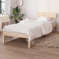 Berkfield Home Bed Frame Solid Wood Pine 90x200 cm in Brown