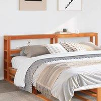 Berkfield Home Headboard with Shelves Wax Brown 200 cm Solid Wood Pine