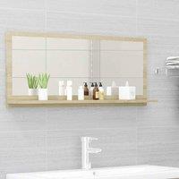 Berkfield Home Bathroom Mirror Sonoma Oak 90x10.5x37 cm Engineered Wood in Brown
