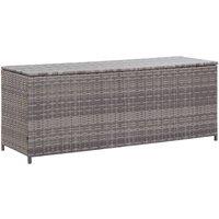 Berkfield Home Garden Storage Box Grey 150x50x60 cm Poly Rattan | Size: 150 x 50 x 60 cm