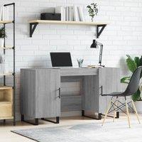 Berkfield Home Desk Grey Sonoma 140x50x75 cm Engineered Wood | Size: 140 x 50 x 75 cm