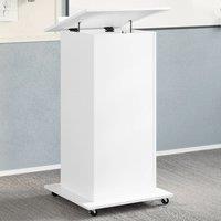 Berkfield Home Lectern with Wheels & Drawer White 55x55x107 cm Engineered Wood | Size: 55 x 55 x 107 cm