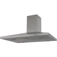 SIA 100cm Chimney Cooker Hood Kitchen Extractor Fan Silver - CHL100SS