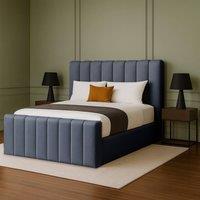Desire Deco Selena Upholstered Plush Velvet Ottoman Storage Bed Frame in Charcoal | Size: Single