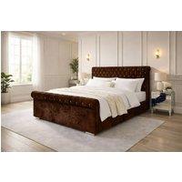 PARADISE BEDS LTD Luxury Ripon Divan Ottoman Modern Bed in Dark Brown | Size: Double