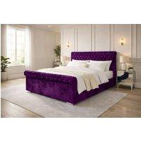 PARADISE BEDS LTD Luxury Ripon Divan Ottoman Modern Bed in Purple | Size: Double
