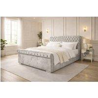 PARADISE BEDS LTD Luxury Ripon Divan Ottoman Modern Bed in Silver | Size: Double