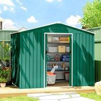 OUTSUNNY 8 x 6ft Garden Storage Shed with Double Door Green | Size: 6x8ft