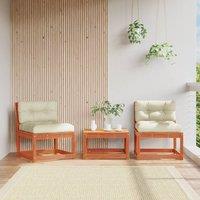 Berkfield Home Garden Sofas with Cushions 2pcs Wax Brown Solid Wood Pine