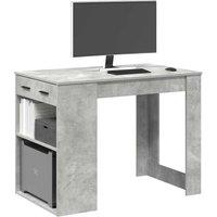 Berkfield Home Desk with Drawer & Shelf Concrete Grey 102x62x77.5 cm Engineered Wood