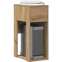Berkfield Home Computer Tower Stand with Drawer Artisan Oak 30x44x74 cm in Brown | Size: 30 x 44 x 74 cm