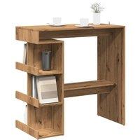 Berkfield Home Bar Table with Storage Rack Artisan Oak 100x48x101.5 cm in Brown