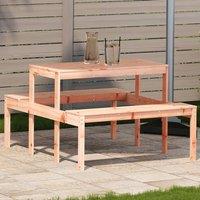 Berkfield Home Picnic Table 110x134x75 cm Solid Wood Douglas in Brown | Size: 110 x 134 x 75 cm