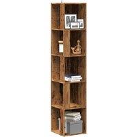 Berkfield Home Corner Cabinet Old Wood 33x33x165 cm Engineered Wood in Brown | Size: 33 x 33 x 165 cm