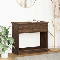 Berkfield Home Console Table with Drawers Brown Oak 85.5x38.5x74.5 cm
