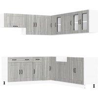 Berkfield Home 11 Piece Kitchen Cabinet Set Kalmar Grey Sonoma Engineered Wood
