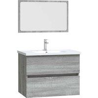 Berkfield Home 2 Piece Bathroom Furniture Set Grey Sonoma Engineered Wood
