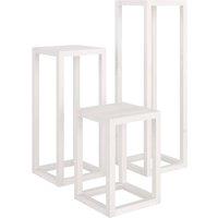 Berkfield Home 3 Piece Plant Stand Set White Solid Wood Pine