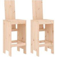 Berkfield Home Bar Stools 2 pcs 40x42x120 cm Solid Wood Pine in Natural | Size: 40 x 42 x 120 cm