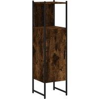 Berkfield Home Bathroom Cabinet Smoked Oak 33x33x120.5 cm Engineered Wood in Brown