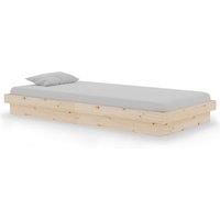 Berkfield Home Bed Frame Solid Wood 90x190 cm Single in Light Tan