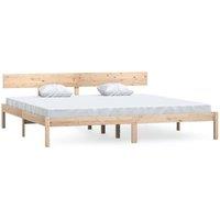 Berkfield Home Bed Frame Solid Wood Pine 200x200 cm in Light Tan