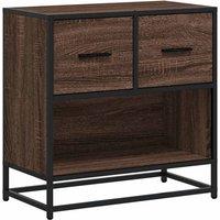 Berkfield Home Bedside Cabinet Brown Oak 60x31x60 cm Engineered Wood & Metal | Size: 60 x 31 x 60 cm