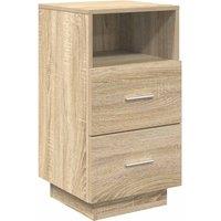 Berkfield Home Bedside Cabinet with 2 Drawers Sonoma Oak 36x36x68 cm in Brown | Size: 36 x 36 x 68 cm