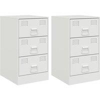 Berkfield Home Bedside Cabinets 2 pcs White 34.5x39x62 cm Steel