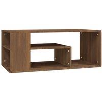 Berkfield Home Coffee Table Brown Oak 100x50x40 cm Engineered Wood | Size: 100 x 50 x 40 cm