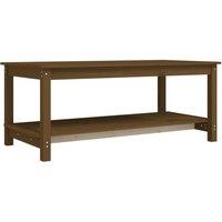 Berkfield Home Coffee Table Honey Brown 110x55x45 cm Solid Wood Pine | Size: 110 x 55 x 45 cm