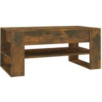 Berkfield Home Coffee Table Smoked Oak 102x55x45 cm Engineered Wood in Brown | Size: 102 x 55 x 45 cm