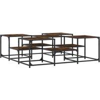Berkfield Home Coffee Table Smoked Oak 121x121x40 cm Engineered Wood in Brown | Size: 121 x 121 x 40 cm