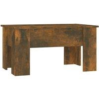Berkfield Home Coffee Table Smoked Oak 79x49x41 cm Engineered Wood in Brown | Size: 79 x 49 x 41 cm