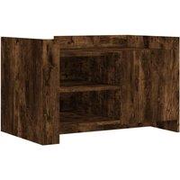 Berkfield Home Coffee Table Smoked Oak 80x50x50 cm Engineered Wood in Brown | Size: 80 x 50 x 50 cm
