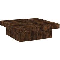 Berkfield Home Coffee Table Smoked Oak 90x90x28 cm Engineered Wood in Brown | Size: 90 x 90 x 28 cm