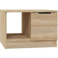 Berkfield Home Coffee Table Sonoma Oak 50x50x36 cm Engineered Wood in Light Brown | Size: 50 x 50 x 36 cm