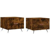 Berkfield Home Coffee Tables 2 pcs Smoked Oak 50x50x40 cm Engineered Wood in Brown | Size: 50 x 50 x 40 cm