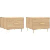 Berkfield Home Coffee Tables 2 pcs Sonoma Oak 50x50x40 cm Engineered Wood in Light Tan | Size: 50 x 50 x 40 cm