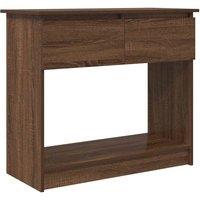 Berkfield Home Console Table with Drawers Brown Oak 85.5x38.5x74.5 cm