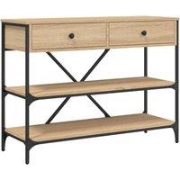 Berkfield Home Console Table with Drawers & Shelves Sonoma Oak Engineered Wood in Light Brown