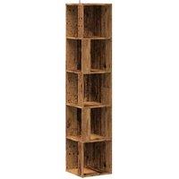 Berkfield Home Corner Cabinet Old Wood 33x33x165 cm Engineered Wood in Brown | Size: 33 x 33 x 165 cm